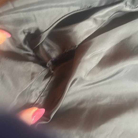 Tan Jay Petites Bouclé Plaid Zip-Front Jacket | Purple & Black | Size 8P - Picture 3 of 6